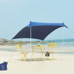 Umbrar strand Bernheze 200x200x170cm albastru [pro.tec] HausGarden Leisure