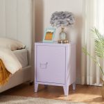 Noptiera Inari cu maner pe stanga otel lila [en.casa] HausGarden Leisure