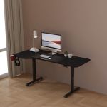 Birou cu inaltime reglabila 160x75cm otel negru [pro.tec] HausGarden Leisure