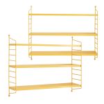 Set 2 buc raft perete Strängnäs 50x60x15cm otel galben [en.casa] HausGarden Leisure