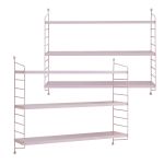Set 2 buc raft perete Strängnäs 50x60x15cm otel lila [en.casa] HausGarden Leisure