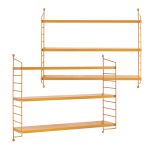 Set 2 buc raft perete Strängnäs 50x60x15cm otel portocaliu [en.casa] HausGarden Leisure