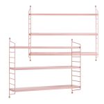 Set 2 buc raft perete Strängnäs 50x60x15cm otel roz [en.casa] HausGarden Leisure