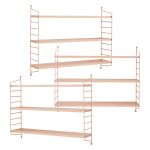 Set 3 buc raft perete Strängnäs 50x60x15cm otel culoarea somonului [en.casa] HausGarden Leisure