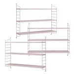 Set 3 buc raft perete Strängnäs 50x60x15cm otel lila [en.casa] HausGarden Leisure