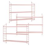 Set 3 buc raft perete Strängnäs 50x60x15cm otel roz [en.casa] HausGarden Leisure