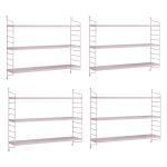 Set 4 buc raft perete Strängnäs 50x60x15cm otel lila [en.casa] HausGarden Leisure