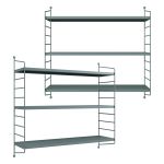 Set 2 buc raft perete Strängnäs 50x60x15cm otel gri albastrui [en.casa] HausGarden Leisure