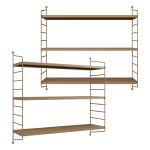 Set 2 buc raft perete Strängnäs 50x60x15cm otel maro deschis [en.casa] HausGarden Leisure