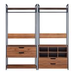 Set 2 suporturi haine Larem 6 cu 4 sertare 6 compartimente si 2 rafturi [en.casa] HausGarden Leisure