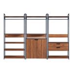 Set 3 suporturi haine Larem 1 cu 1 dulap 2 sertare si 9 rafturi [en.casa] HausGarden Leisure