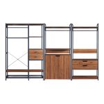 Set 3 suporturi haine masuri diferite Larem 4 cu 4 sertare si 1 dulap [en.casa] HausGarden Leisure