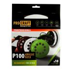 Disc abraziv pentru slefuitor cu excentric KD180.100 PROCRAFT (Set 10 buc)Diametru: 180 mm, Granulatie: P100 Innovative ReliableTools