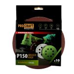 Disc abraziv pentru slefuitor cu excentric KD180.150 PROCRAFT (Set 10 buc) Diametru: 180 mm Granulatie: P150 Innovative ReliableTools