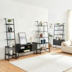 Set 3 rafturi si un dulap C4 Storfjord negru [en.casa] HausGarden Leisure