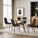 Set 4 scaune bucatarie Elsern negru [en.casa] HausGarden Leisure