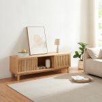 Comoda TV cu 2 usi glisante Ypäjä  150x42x50 cm bambus [en.casa] HausGarden Leisure