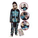 Costum de carnaval cu autocolante - Schelet infricosator PlayLearn Toys