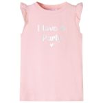 Tricou pentru copii cu mâneci cu volane, roz pal, 128 GartenMobel Dekor