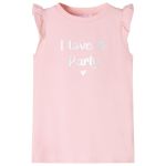 Tricou pentru copii cu mâneci cu volane, roz pal, 140 GartenMobel Dekor