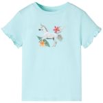 Tricou copii cu mâneci scurte, turcoaz deschis, 116 GartenMobel Dekor