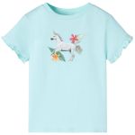 Tricou copii cu mâneci scurte, turcoaz deschis, 140 GartenMobel Dekor