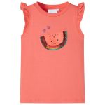 Tricou pentru copii cu mâneci cu volane, coral, 140 GartenMobel Dekor