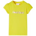 Tricou pentru copii cu mâneci lungi, galben aprins, 92 GartenMobel Dekor