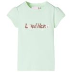 Tricou pentru copii cu mâneci șapcă verde deschis 104 GartenMobel Dekor