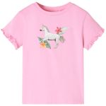 Tricou pentru copii cu mâneci scurte, roz aprins 116 GartenMobel Dekor