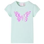 Tricou de copii mâneci tip șapcă, verde mentă, 92 GartenMobel Dekor