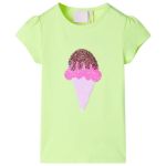 Tricou pentru copii, galben neon, 128 GartenMobel Dekor