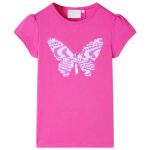 Tricou de copii, mâneci tip șapcă, roz închis, 128 GartenMobel Dekor