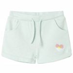 Pantaloni scurți de copii cu șnur, verde mentă deschis combinat, 140 GartenMobel Dekor