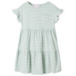 Rochie pentru copii, mâneci cu volane, verde mentă, 104 GartenMobel Dekor