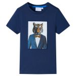 Tricou pentru copii cu mâneci scurte, albastru închis, 140 GartenMobel Dekor