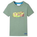 Tricou pentru copii cu mâneci scurte, kaki, 128 GartenMobel Dekor