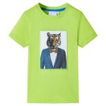Tricou pentru copii cu mâneci scurte, lime, 128 GartenMobel Dekor