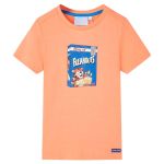Tricou pentru copii cu mâneci scurte, portocaliu neon, 140 GartenMobel Dekor
