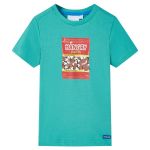 Tricou pentru copii cu mâneci scurte, verde mentă închis, 104 GartenMobel Dekor