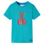 Tricou pentru copii cu mâneci scurte, verde mentă închis, 128 GartenMobel Dekor