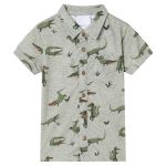 Tricou cămașă pentru copii, kaki melanj deschis, 92 GartenMobel Dekor
