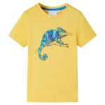Tricou pentru copii cu mâneci scurte, ocru deschis, 128 GartenMobel Dekor