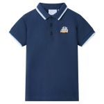 Tricou polo pentru copii, albastru închis, 116 GartenMobel Dekor
