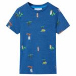 Tricou pentru copii, albastru închis melanj, 140 GartenMobel Dekor