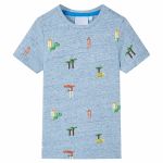 Tricou pentru copii, albastru melanj, 116 GartenMobel Dekor