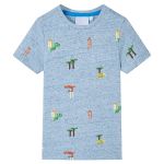 Tricou pentru copii, albastru melanj, 128 GartenMobel Dekor