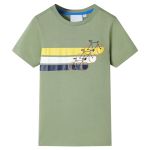 Tricou pentru copii cu mâneci scurte, kaki deschis, 116 GartenMobel Dekor