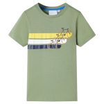 Tricou pentru copii cu mâneci scurte, kaki deschis, 92 GartenMobel Dekor