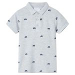 Tricou polo pentru copii,  gri melanj, 116 GartenMobel Dekor